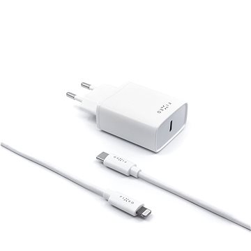 Obrázok FIXED USB-C PD, 18W + MFi Lightning kabel 1m (FIXC18-CL-WH) biela