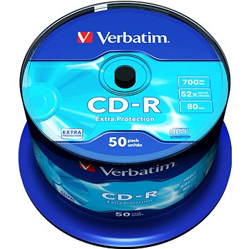 Obrázok Verbatim CD-R DataLife Protection 52x, 50ks CakeBox (43351)