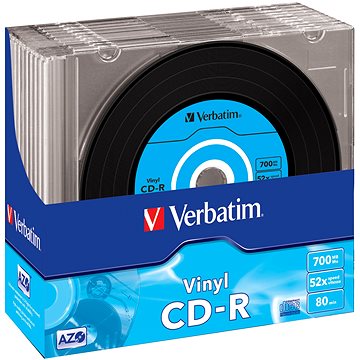 Obrázok Verbatim CD-R MusicLifePlus Vinyl 48x, 10ks v SLIM krabičke (43426)