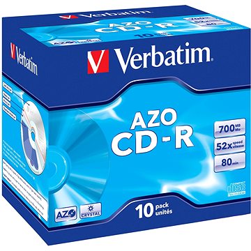 Obrázok Verbatim CD-R DataLifePlus Crystal AZO 52 x, 10 ks v krabičke (43327)