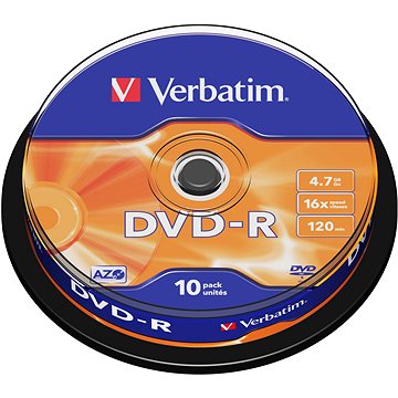 Obrázok Verbatim DVD-R 16x, 10ks CakeBox (43523)