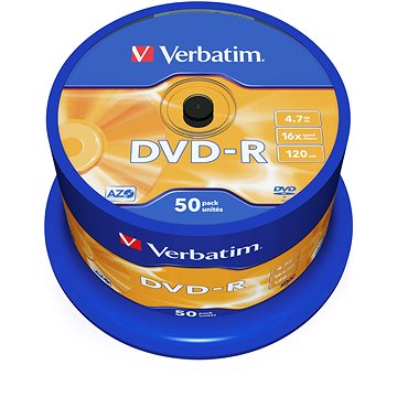 Obrázok DVD-R VERBATIM 4,7GB 16x cake box (bal=50ks)