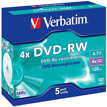 Obrázok Verbatim DVD-RW 4x, 5ks v krabičke (43285)