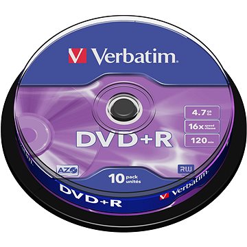 Obrázok Verbatim DVD + R 16x, 10ks CakeBox (43498)