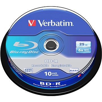 Obrázok Verbatim BD-R, Single Layer 25GB, cake box, 43742, 6x, 10-pack, pre archiváciu dát