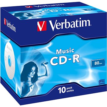 Obrázok VERBATIM CD-R 80 MUSIC box 10pck/BAL (43365)