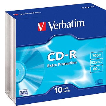 Obrázok CD-R VERBATIM Extra Protection 700MB 52x slim box (bal=10ks)