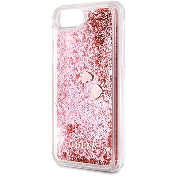 Obrázok GUHCI8GLHRERG Guess Glitter Floating Hearts Kryt pro iPhone 8/SE2020 Pink