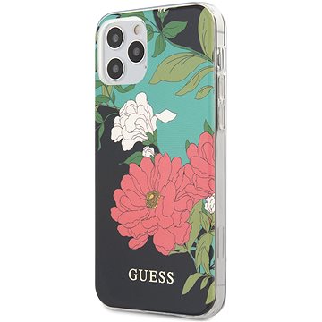 Obrázok Guess PC/TPU Flower N.1 pro Apple iPhone 12/12 Pro Black (3700740482094)