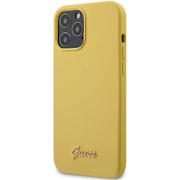 Obrázok Guess Silicone Metal Logo pro Apple iPhone 12/12 Pro Yellow (3700740481981)