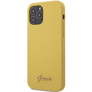 Obrázok Guess Silicone Metal Logo pro Apple iPhone 12/12 Pro Yellow (3700740481974)