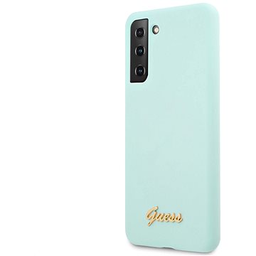 Obrázok Guess Silicone Metal Logo Script Zadný Kryt na Samsung Galaxy S21+ Light Blue (3700740495896)