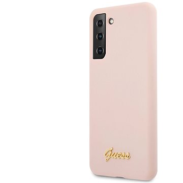 Obrázok Guess Silicone Metal Logo Script Zadný Kryt na Samsung Galaxy S21+ Pink (3700740495865)