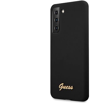 Obrázok Guess Silicone Metal Logo Script Zadný Kryt na Samsung Galaxy S21+ Black (3700740495834)