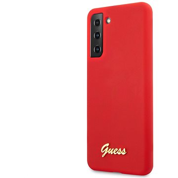 Obrázok Guess Silicone Metal Logo Script Zadný Kryt na Samsung Galaxy S21 Red (3700740495797)