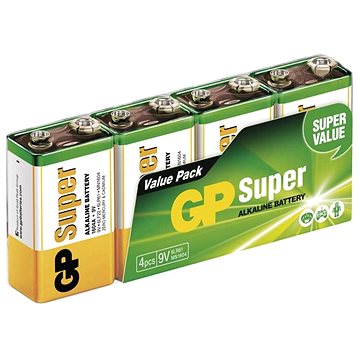 Obrázok GP Alkalická batéria GP Super 9V (6LF22), 4 ks (1013504000)