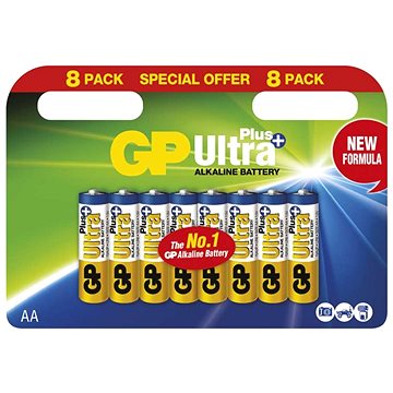 Obrázok GP Alkalická batéria GP Ultra Plus AA (LR6), 8 ks (1017208000)