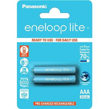 Obrázok Panasonic eneloop lite AAA 550 mAh 2 ks (HR-4UQ-2BP)