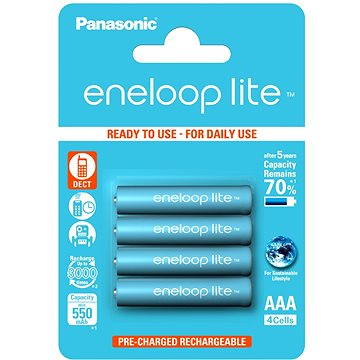 Obrázok Panasonic eneloop lite AAA 550 mAh 4 ks (HR-4UQ-4BP)