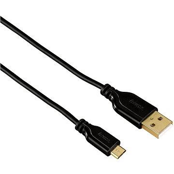 Obrázok Hama 135700 micro USB kábel Flexi-Slim, 0,75 m, čierny