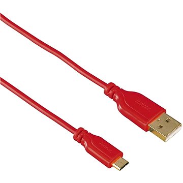 Obrázok Hama prepojovací USB A (M) - micro B (M) 0.75m červený (135703)