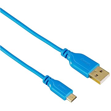 Obrázok Hama prepojovací USB A (M) - micro B (M) 0.75m modrý (135701)