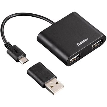 Obrázok Hama USB 2.0 OTG Hub 1: 2 čierny (54140)