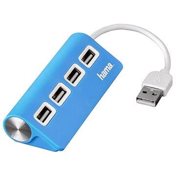 Obrázok Hama USB 2.0 HUB 4 port modrý (12179)