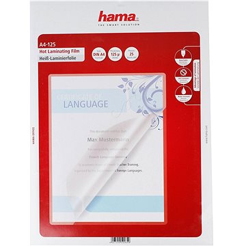 Obrázok Hama 50064 laminovacia fólia DIN A4 (216x303 mm), 125 µ,25 ks