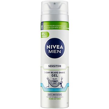 Obrázok Nivea Men Sensitive 3-Day Beard 200 ml upokojujúci gél na holenie pre citlivú pleť pre mužov