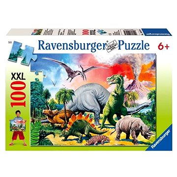 Obrázok Dětské puzzle RAVENSBURGER 100 dílků - Mezi dinosaury XXL