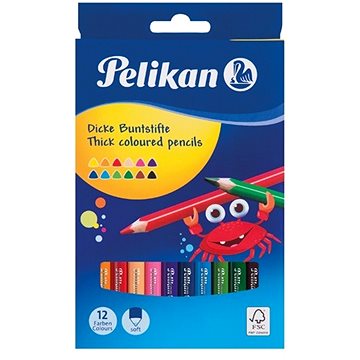 Obrázok Pelikan Pastelky trojhranné, 4mm, 12 ks, balené v krabičke