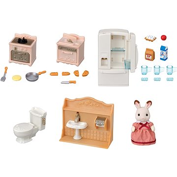 Obrázok Sylvanian Families Nábytok – štartovacia sada nábytkov a chocolate králik mamka (5054131054499)