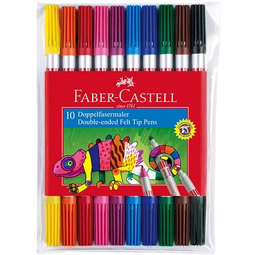 Obrázok Faber-Castell Double-ended tip pen obojstranné popisovače (bal=10ks)