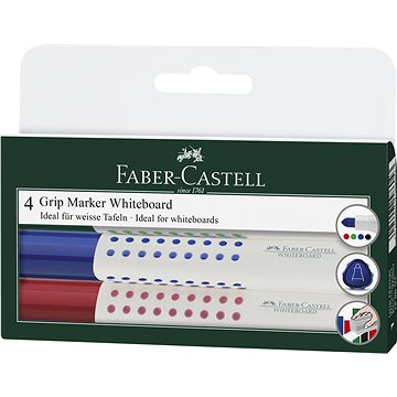 Obrázok Faber-Castell GRIP popisovače na školské tabule v plast.puzdre (bal=4ks)