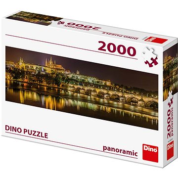 Obrázok DINO Panoramatické puzzle Karlův most v noci 2000 dílků