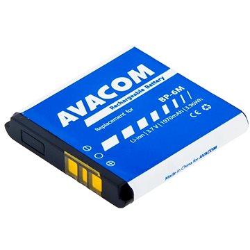 Obrázok Baterie AVACOM GSNO-BP6M-S1070 do mobilu Nokia 6233, 9300, N73 Li-Ion 3,7V 1070mAh (náhrada BP-6M) (GSNO-BP6M-S1070)