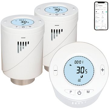 Obrázok 3x Immax NEO Smart Termostatická hlavica Zigbee 3.0 (07703A)