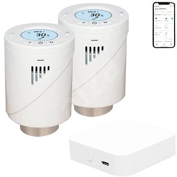 Obrázok 2x Immax NEO Smart Termostatická hlavica Zigbee 3.0 + Smart NEO BRIDGE PRO v2 (07703B)