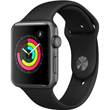 Obrázok Apple Watch Series 3 GPS 42mm pouzdro z vesmírně šedého hliníku - černý sportovní řemínek (MTF32CN/A)