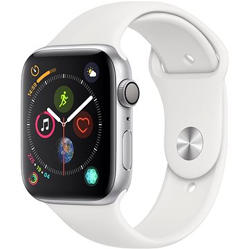 Obrázok Apple Watch Series 4 GPS 44mm pouzdro ze stříbrného hliníku - bílý sportovní řemínek SK verze (MU6A2VR/A)