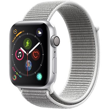 Obrázok Apple Watch Series 4 GPS 44mm pouzdro ze stříbrného hliníku - mušlově bílý provlékací sportovní řemínek SK verze (MU6C2VR/A)