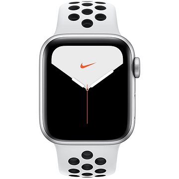 Obrázok Apple Watch Series 5 Nike+ 40mm Stříbrný hliník s platinovým/černým sportovním řemínkem Nike (MX3R2HC/A)