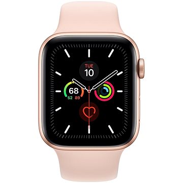 Obrázok Apple Watch Series 5 44 mm Zlatý hliník s pieskovo ružovým športovým remienkom (MWVE2HC/A)