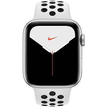 Obrázok Apple Watch Series 5 Nike+ 44 mm Strieborný hliník s platinovým/čiernym športovým remienkom Nike (MX3V2HC/A)