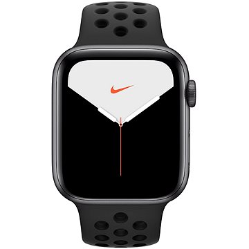 Obrázok Apple Watch Series 5 Nike+ 44 mm Vesmírne sivý hliník s antracitovým/čiernym športovým remienkom Nik (MX3W2HC/A)