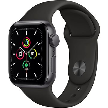 Obrázok Apple Watch SE 40 mm Vesmírne čierny hliník s čiernym športovým remienkom (MYDP2HC/A)