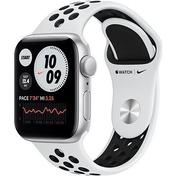 Obrázok Apple Watch Nike SE 40 mm Strieborný hliník s platinovým/čiernym športovým remienkom Nike (MYYD2HC/A)