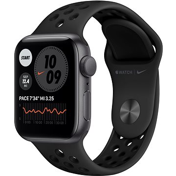 Obrázok Apple Watch Nike SE 40 mm Vesmírne sivý hliník s antracitovým/čiernym športovým remienkom Nike (MYYF2HC/A)