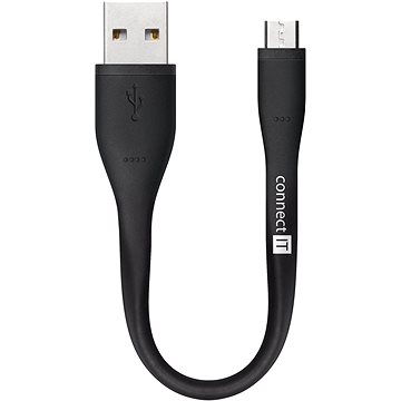 Obrázok CONNECT IT Wirez Micro USB čierny, 0,13m (CI-947)